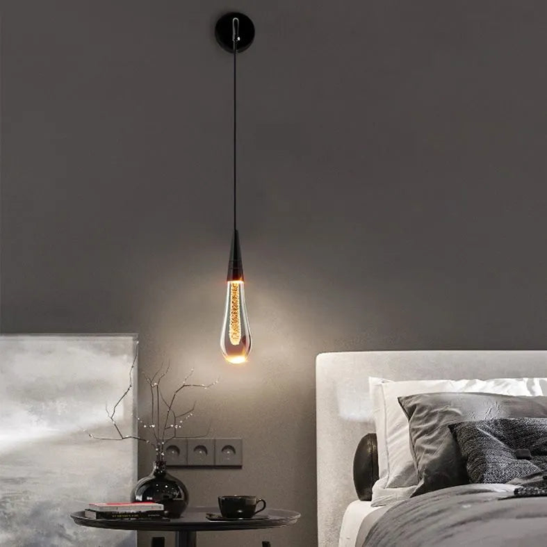 Kristy Modern Water Drop Wall Lamp, Black/Gold - Lamp Copper