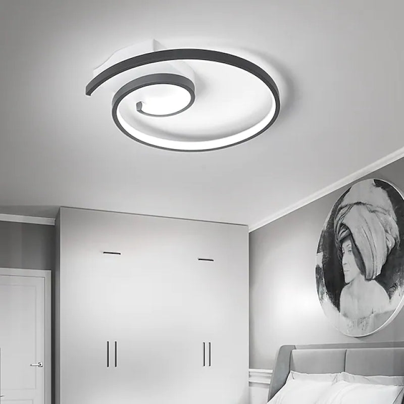 Arisha Modern Spiral Shaped Metal Ceiling Light, Black/White - Lamp Copper