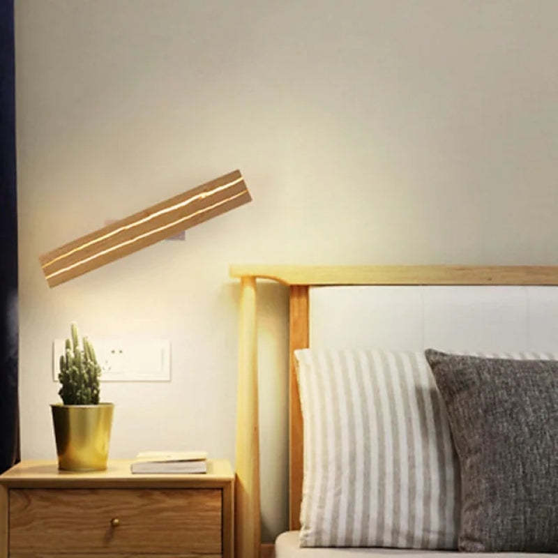 Muto Rotatable Crackle Nature Wood Board LED Wall Lamp - Lamp Copper