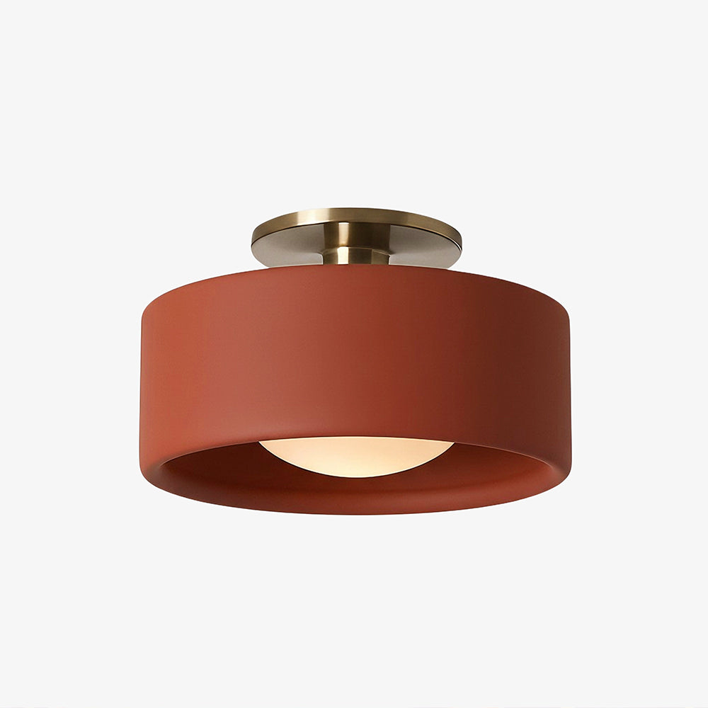 Kiln Porcelain Drum Ceiling Light