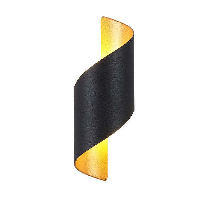 Travin Modern Conch Shape Spiral Outdoor Wall Lamp, Black/White/Gold - Lamp Copper