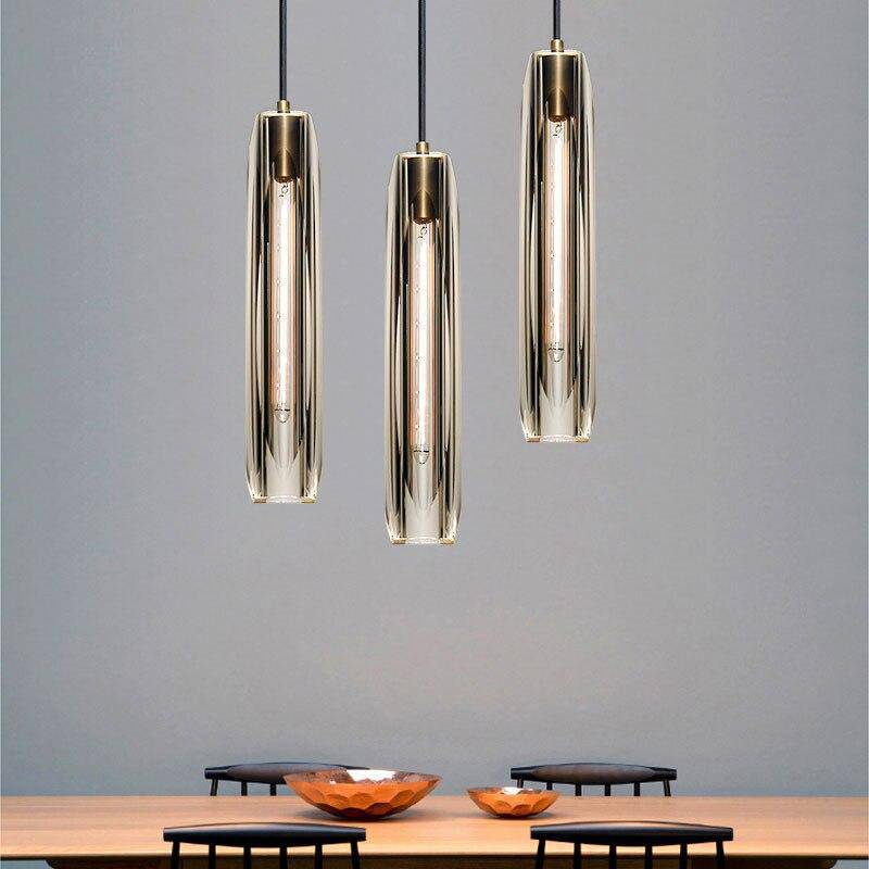 June Brass Designer Glass Pendant Lamp Smoky - Lamp Copper