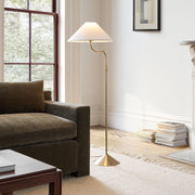 Lithe Linen Shade Floor Lamp Contemporary Living Rooms