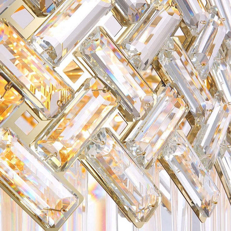 Kristy Luxury Gold Chandelier, Crystal & Metal - Lamp Copper