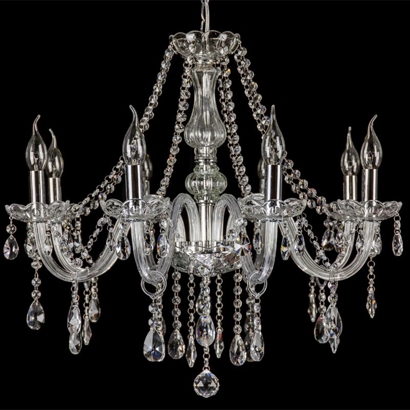 Silva Luxury Candlestick Clear Crystal Chandelier - Lamp Copper