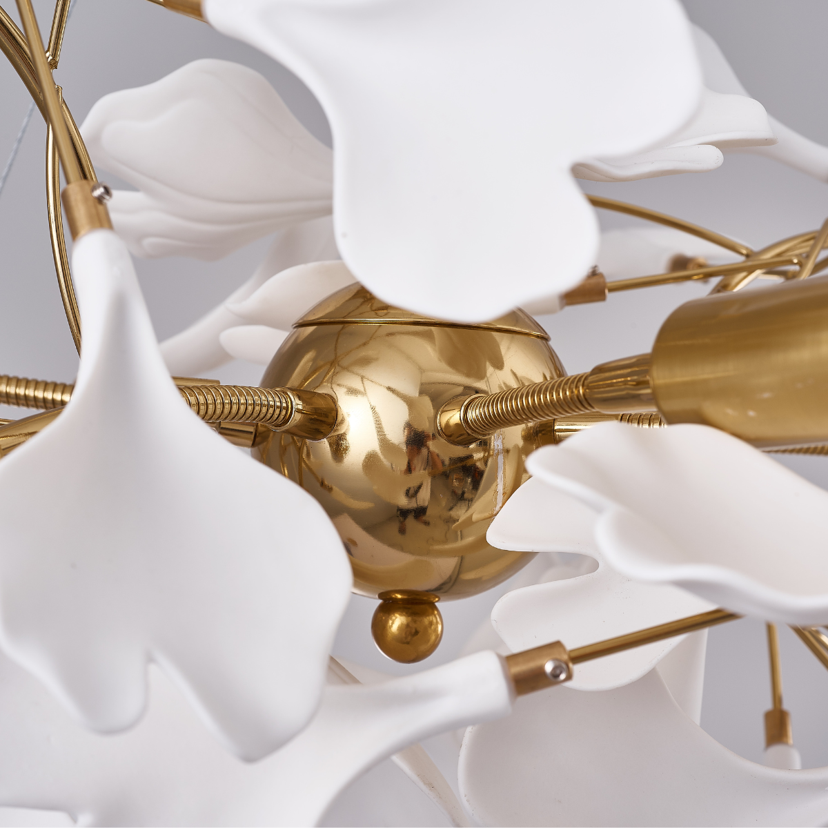 Olivia Luxury Ceramic Chandelier Large Foyer, Gingko leaf, Living Room - Lamp Copper