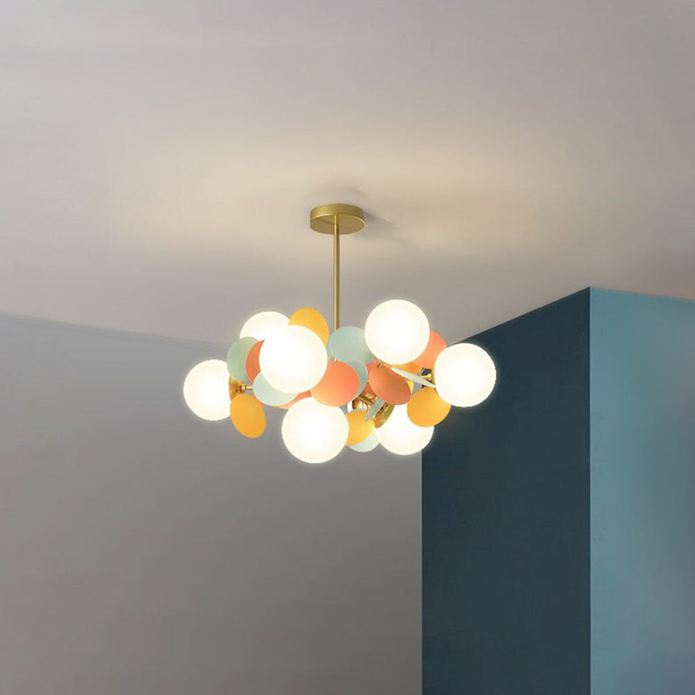 Nexen Multicolored Flower Branch Chandelier Living Room - Lamp Copper