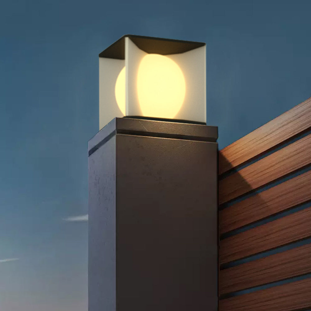 Ray Modern Moon Outdoor Pier-Mount Pillar Light - Lamp Copper