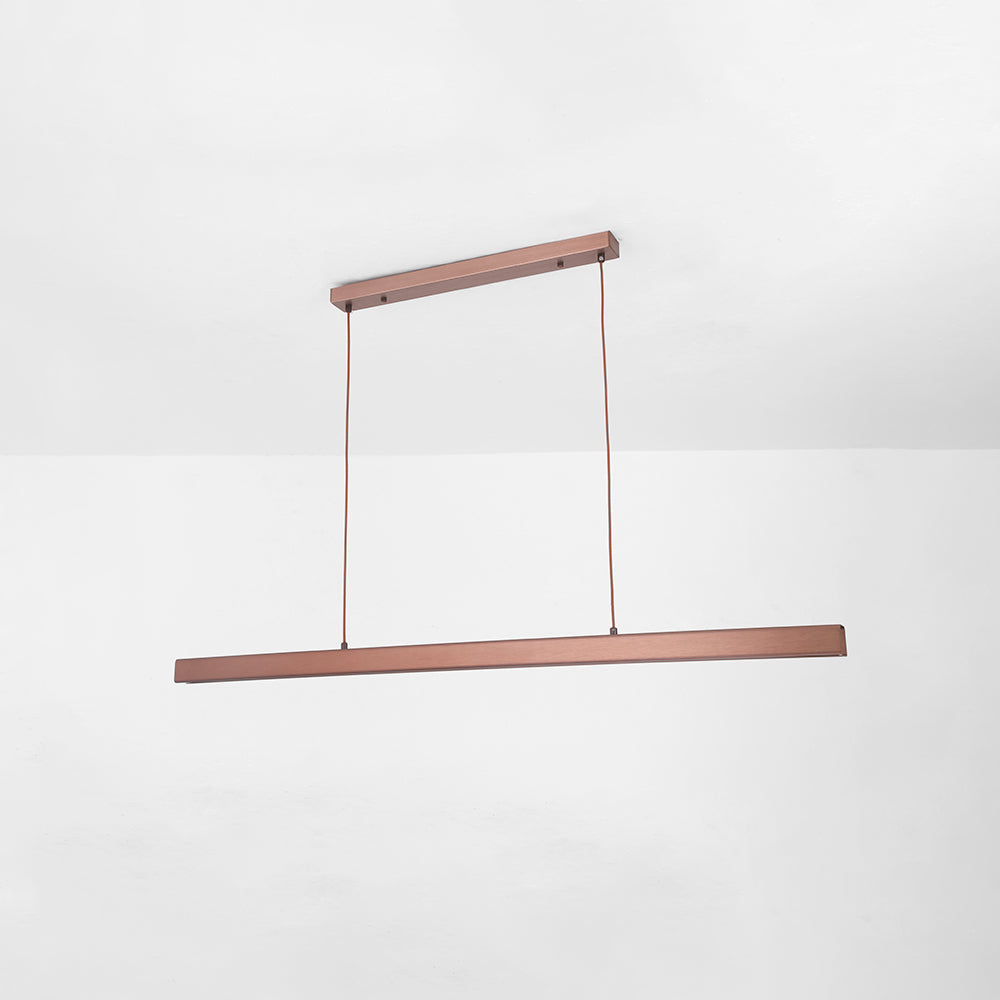 Thala Modern Linear Metal LED Pendant Light Black/Brown - Lamp Copper