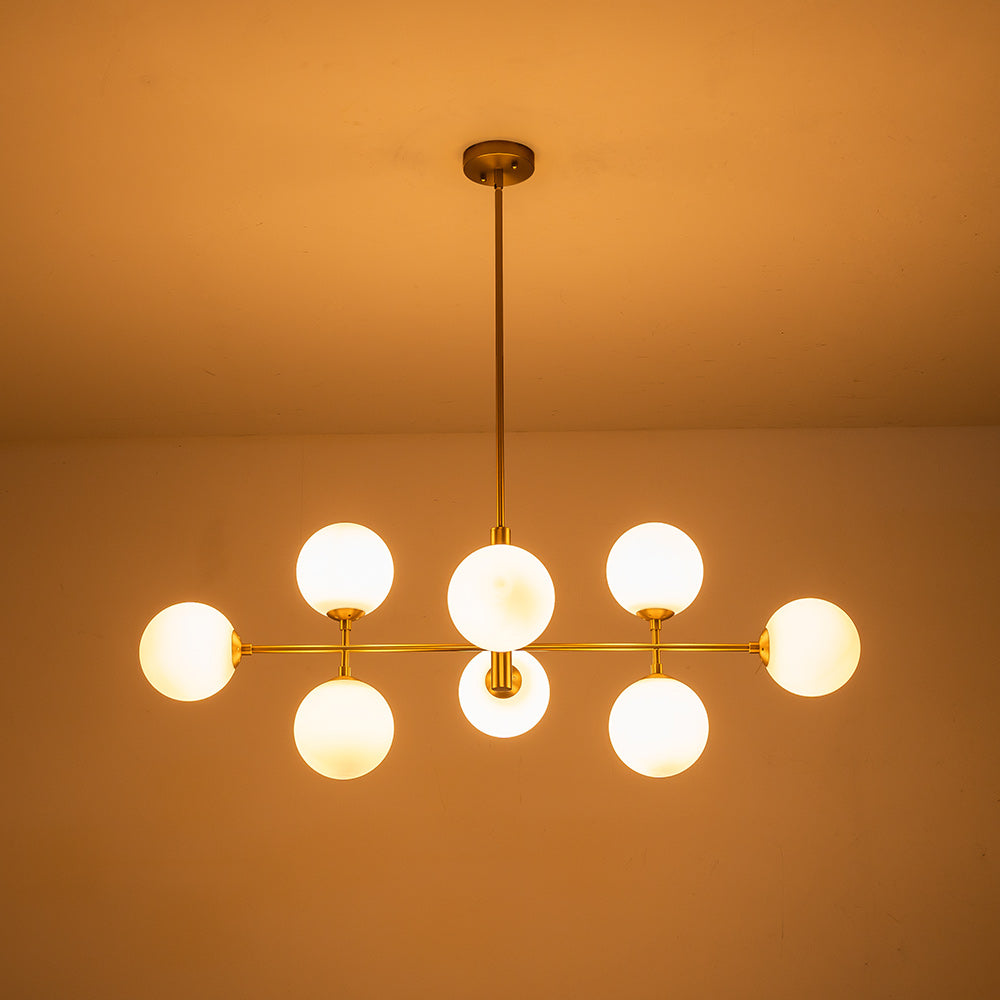 Glorioso Linear Glass Chandelier - Lamp Copper