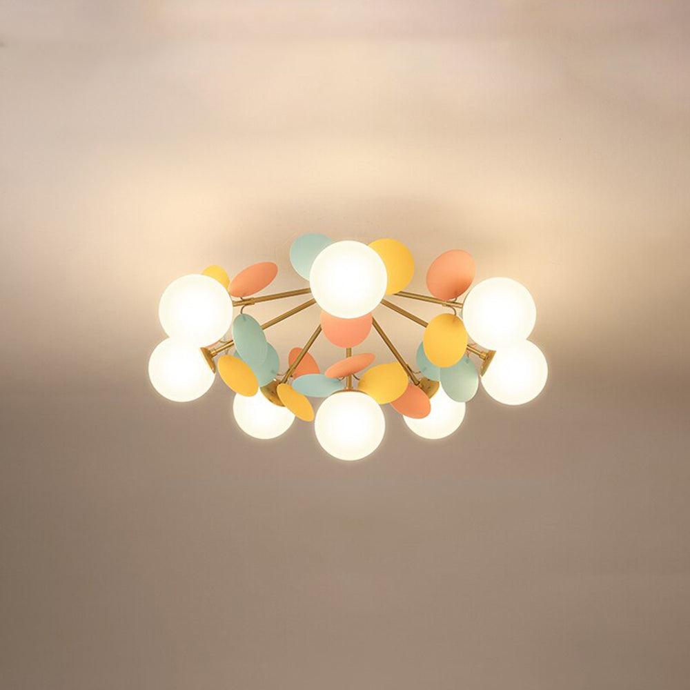 Nexen Multicolored Flower Branch Chandelier Living Room - Lamp Copper