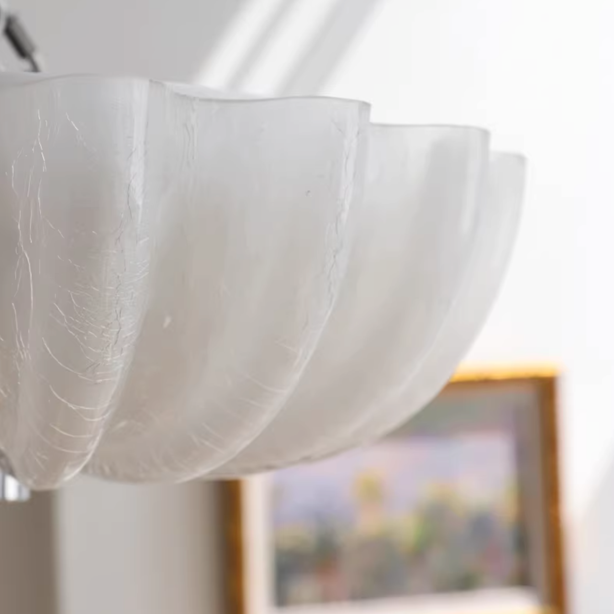Norduli Modern Flower Glass Semi Flush Ceiling Light