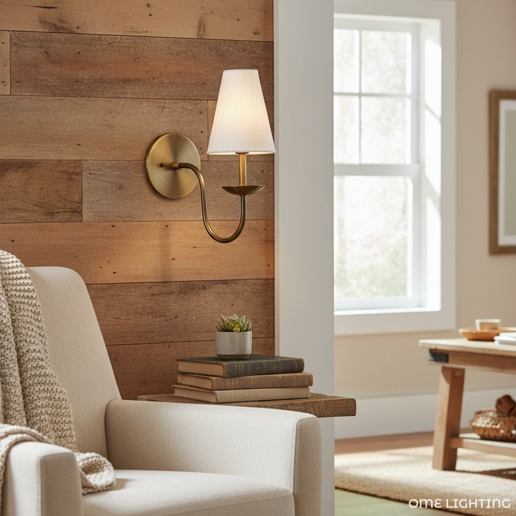 Disc Classic Wall Sconce White Linen Hallways