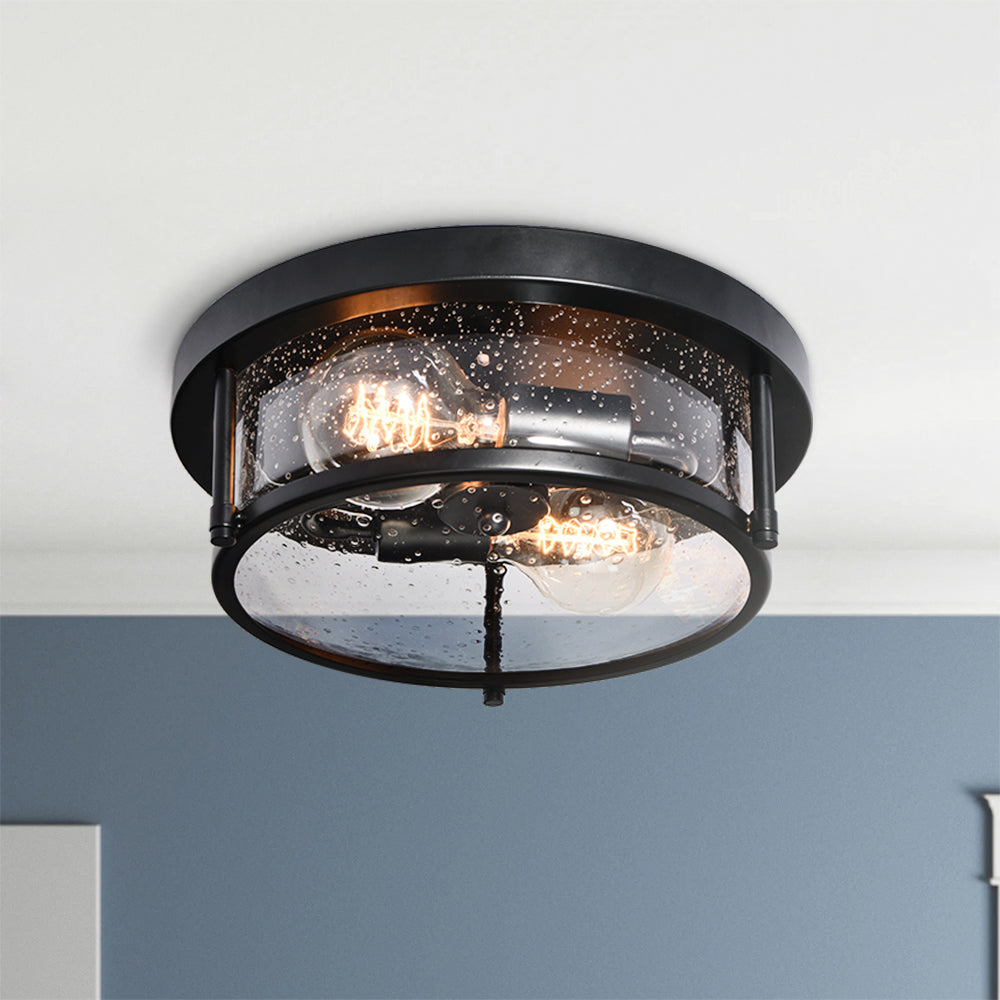 Auran Modern Glass Flush Mount Ceiling Light - Lamp Copper