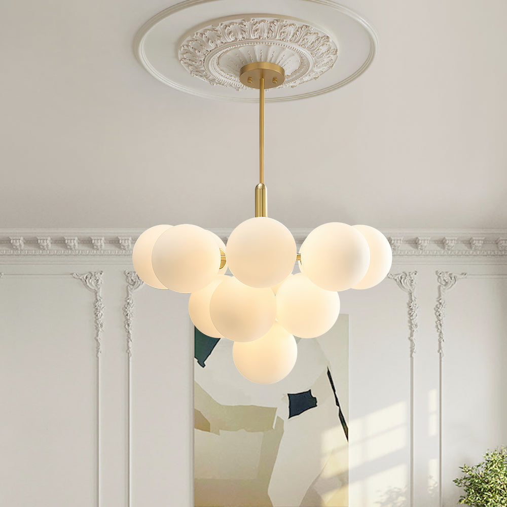 Eloria Modern Metal Glass Chandelier - Lamp Copper