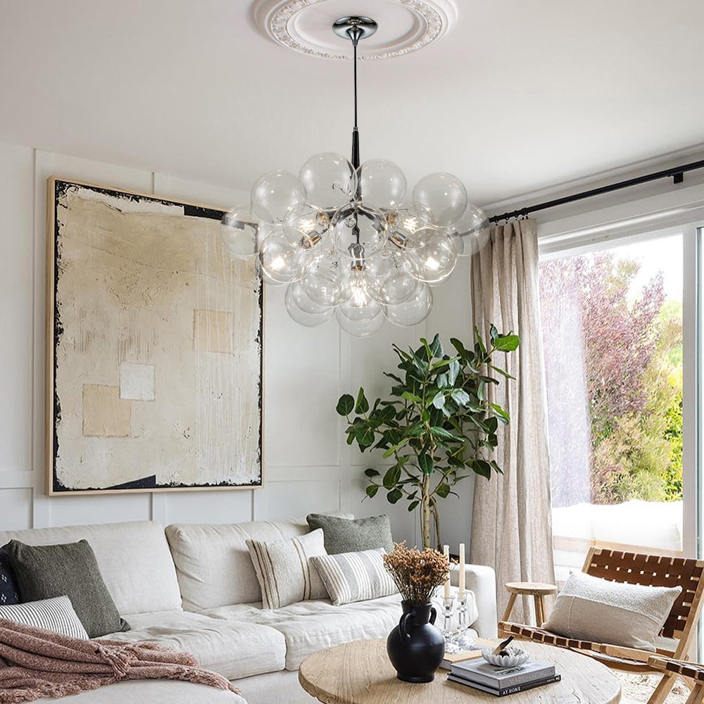 Vesara Modern Glass Chandelier - Lamp Copper