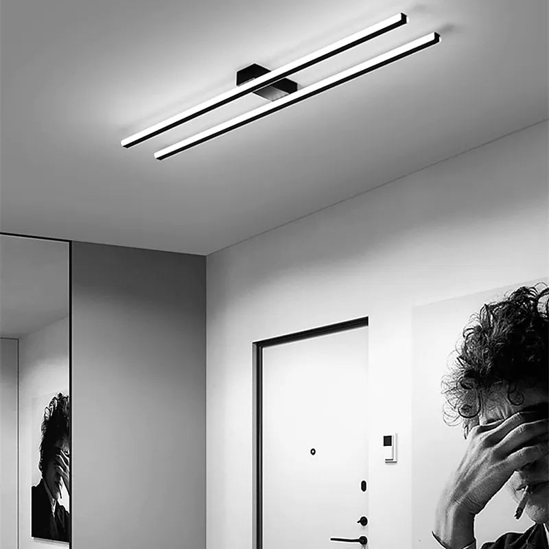 Arisha Modern Minimaliste Flush Mount Ceiling Light, Double-Linear - Lamp Copper