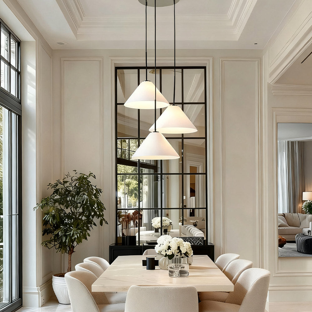 Cone 3-Light Brass Chandelier