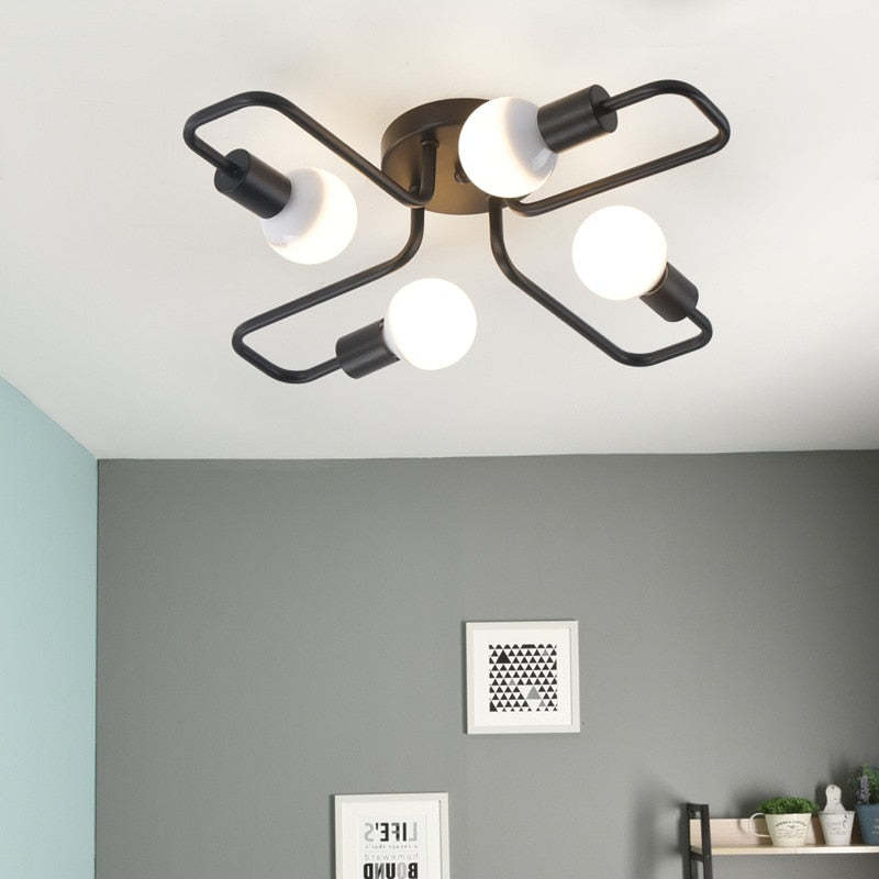 Arisha Vintage Modern Minimalist Industrial Metal Black Ceiling Lamp - Lamp Copper