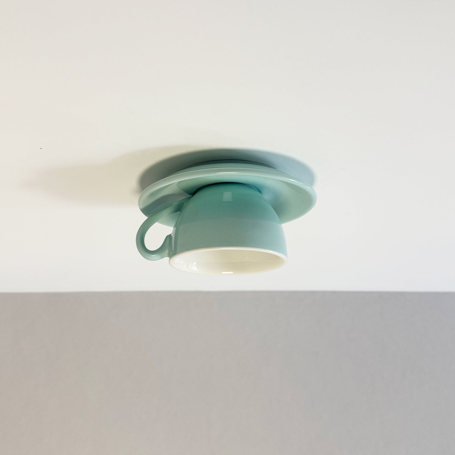 Aria Modern Coffee Cups Ceramic Flush Ceiling Lighting - Lamp Copper