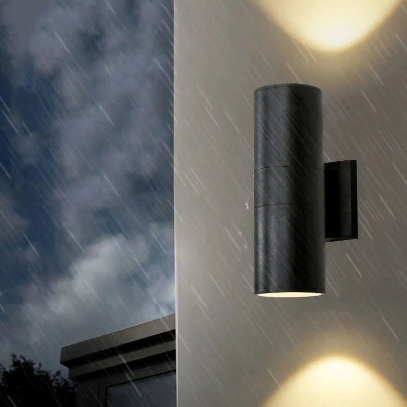 Kren Minimalist Metal Double-headed Outdoor Wall Lamp, Black - Lamp Copper