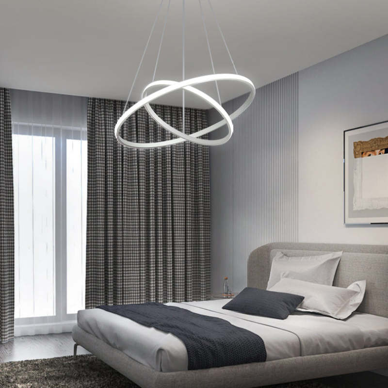 Zin Modern Ring Pendant Light, 2/3/4 Rings - Lamp Copper