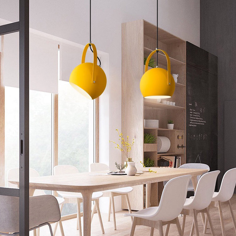 Aira Colorful Art Deco Pendant Light, Spherical, Bedroom - Lamp Copper