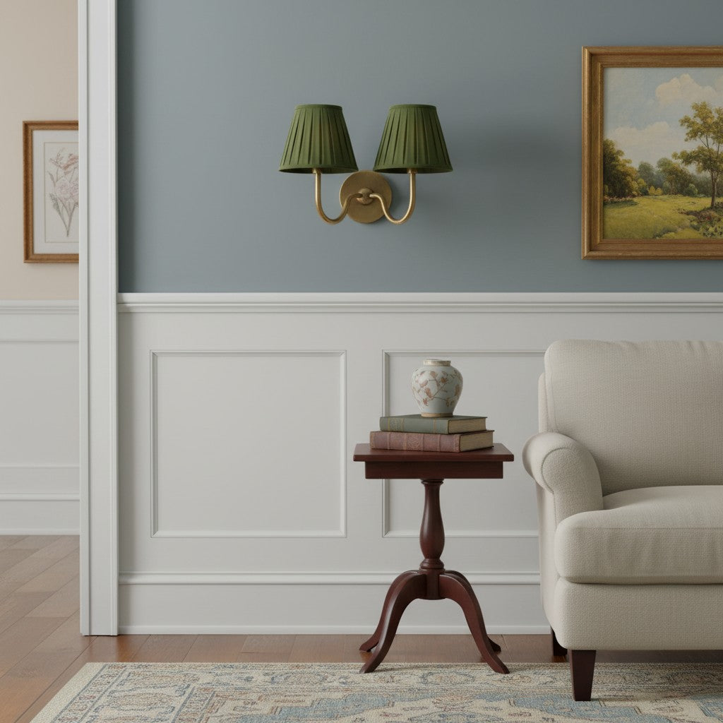 Grace Brass Linen Wall Lamp