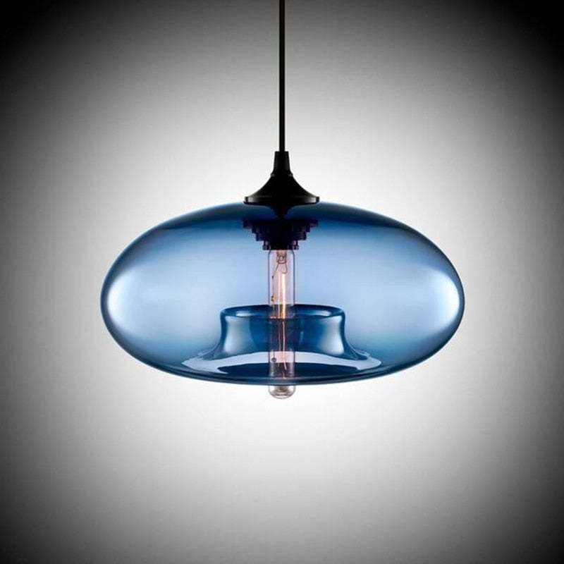 Valentina Modern Bread Shaped Glass Pendant Light, 6 Colour - Lamp Copper