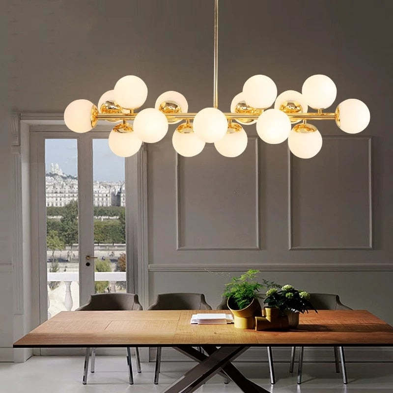 Valentina Bass Glass Bubble Golden Chandelier - Lamp Copper