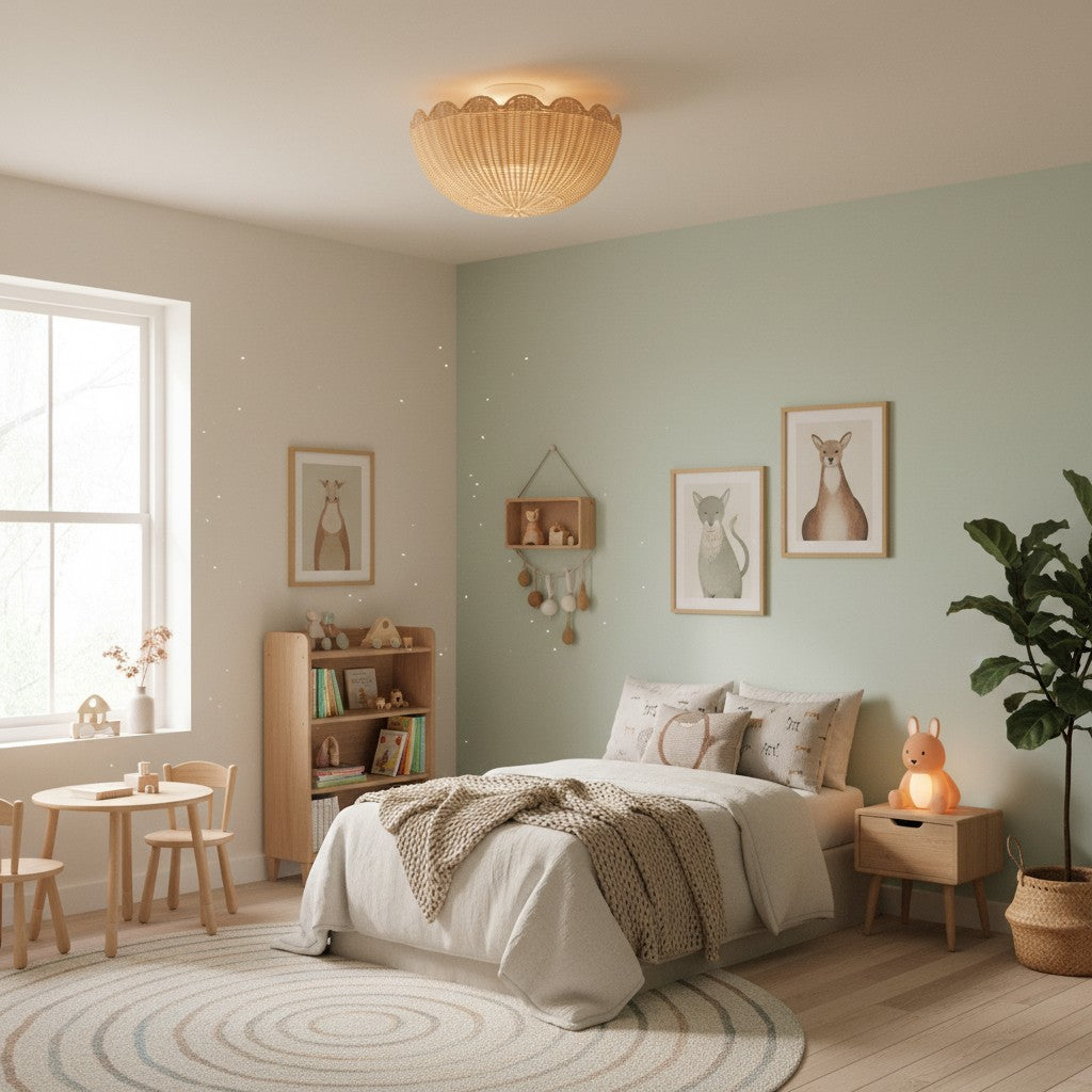 Fungi Celling Light Rattan&Metal