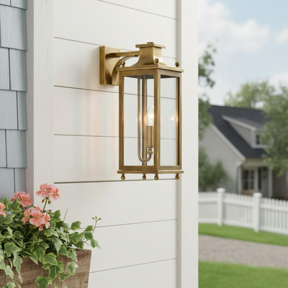 Guard  Wall Lamp  Brass Glass Outdoor