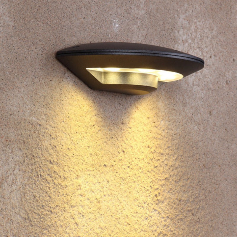 Ray Wall Lamp Flying Saucer, Metal LED, Black, Outdoor - Lamp Copper