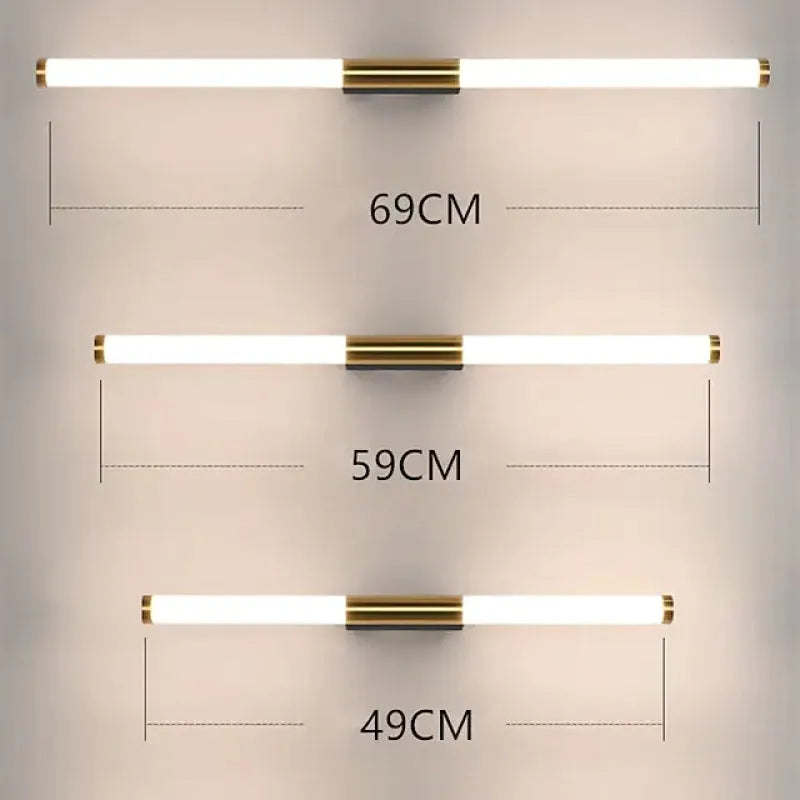 Moren Minimalist Linear Metal Wall Lamp, Gold - Lamp Copper