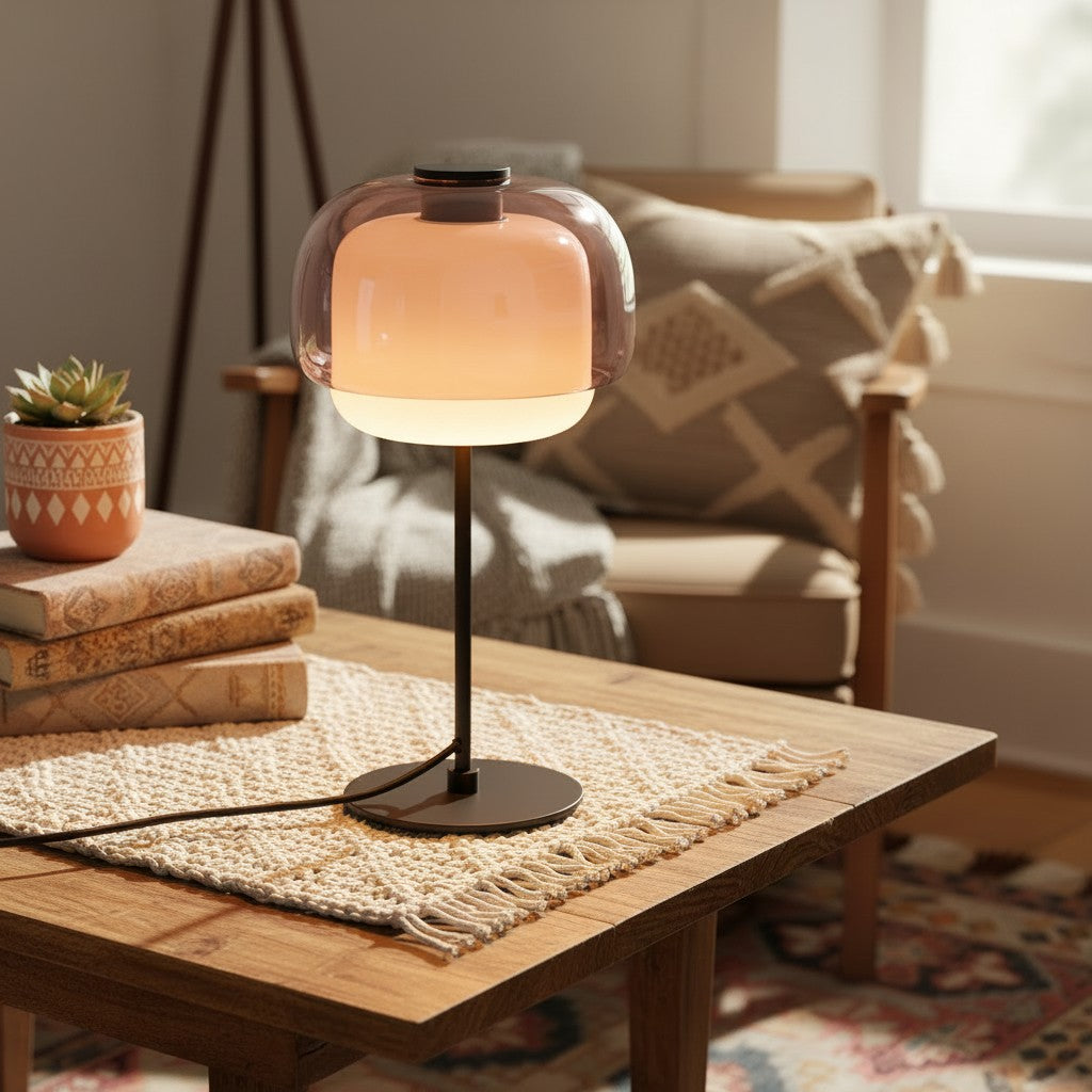 Orbit  Glass Table Lamp For Living Room