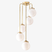 Pearl Glass Brass Chandelier