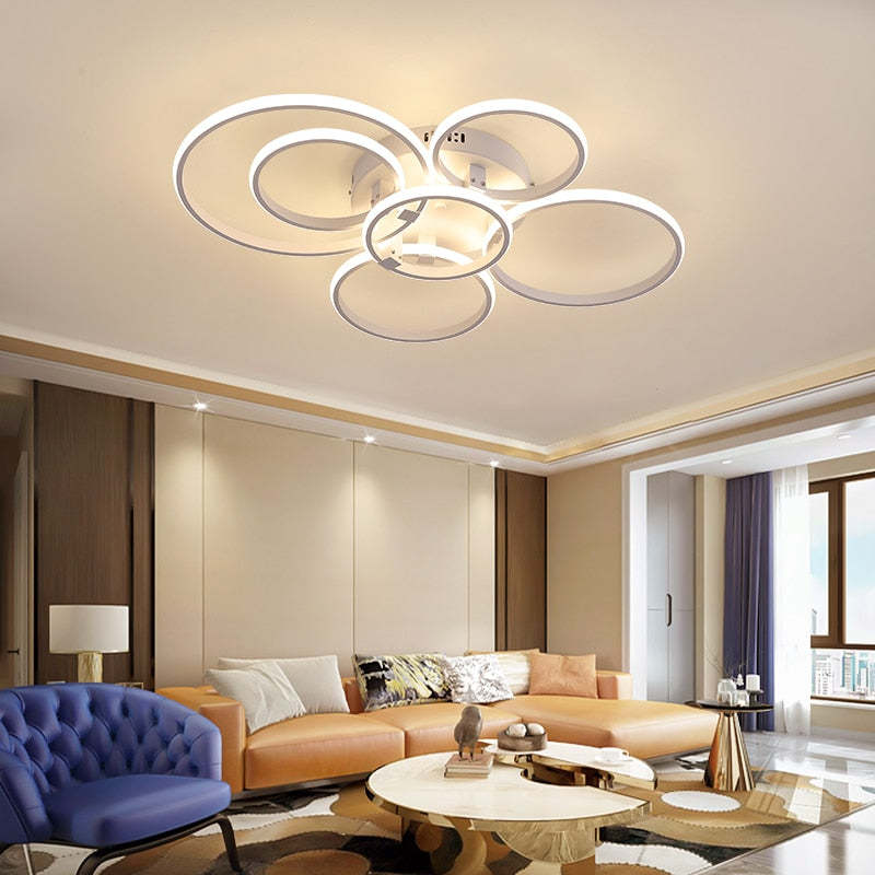 Arisha LED Ceiling Light Circle Ring, Black & White - Lamp Copper