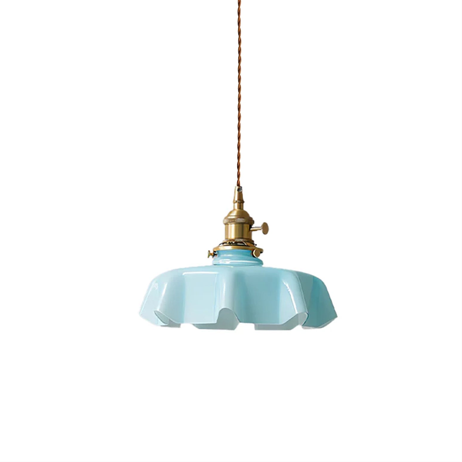 Civen Farmhouse Ruffled Pendant Light - Lamp Copper