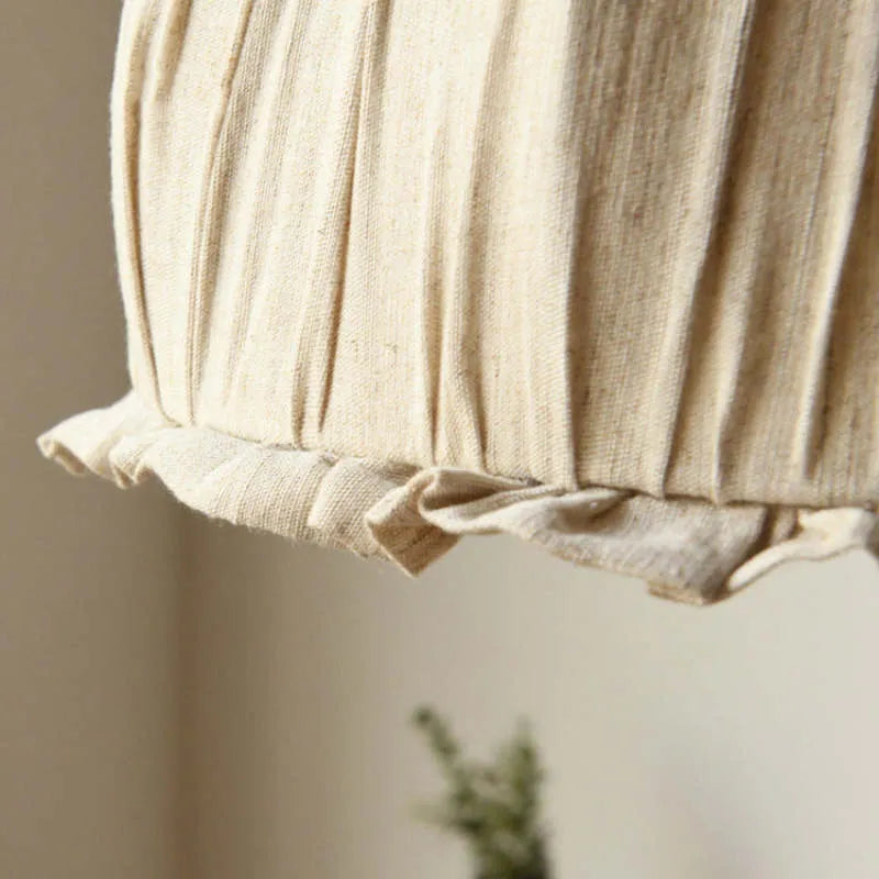 Haloa Vintage Pendant Light Beige, Fabric - Lamp Copper