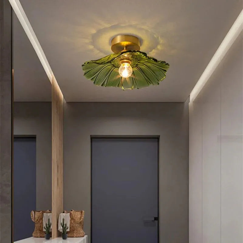 Calia Flower Glass Ceiling/Pendant Light - Lamp Copper
