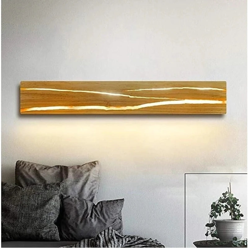 Muto Rotatable Crackle Nature Wood Board LED Wall Lamp - Lamp Copper