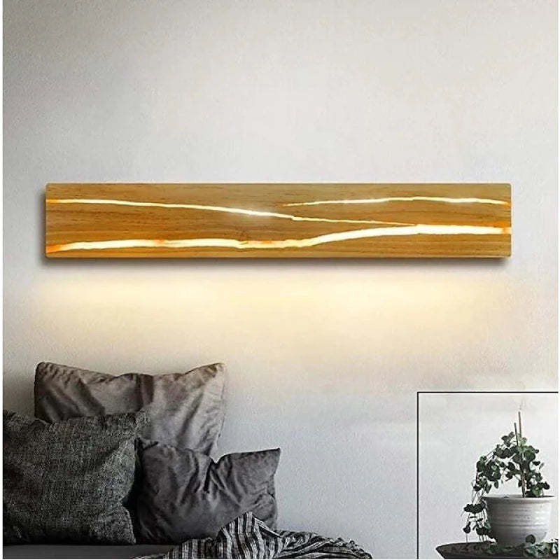 Muto Rotatable Crackle Nature Wood Board LED Wall Lamp - Lamp Copper