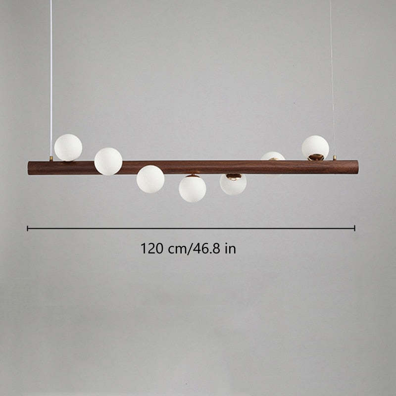 Valentina Glass Bubble Pendant Light Wood/Walnut - Lamp Copper