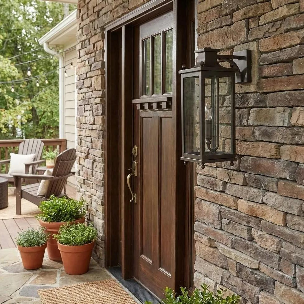 Guard  Wall Lamp  Brass Glass Outdoor