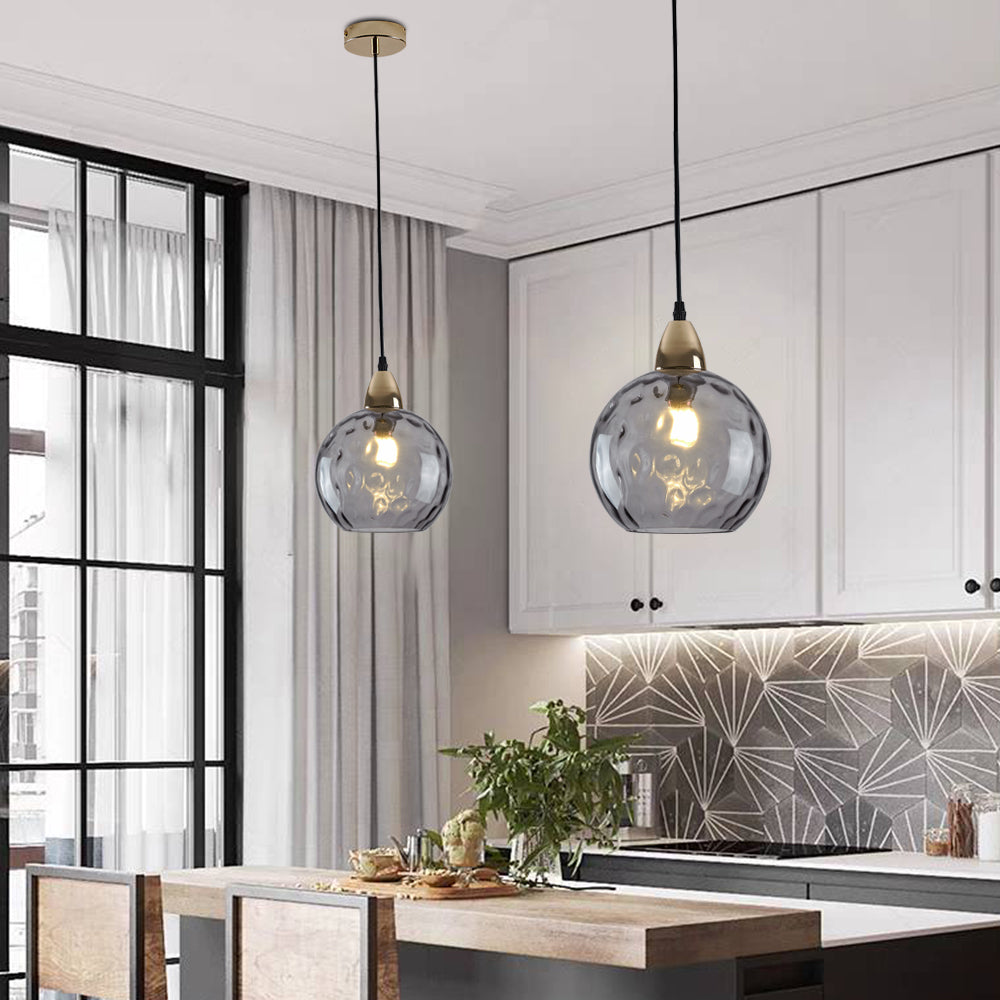 Water Ripple Glass Pendant Lights - Lamp Copper