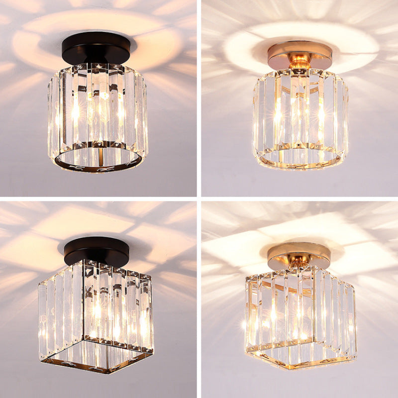 Stonel Modern Metal/Crystal Ceiling Light, 3 Colors - Lamp Copper