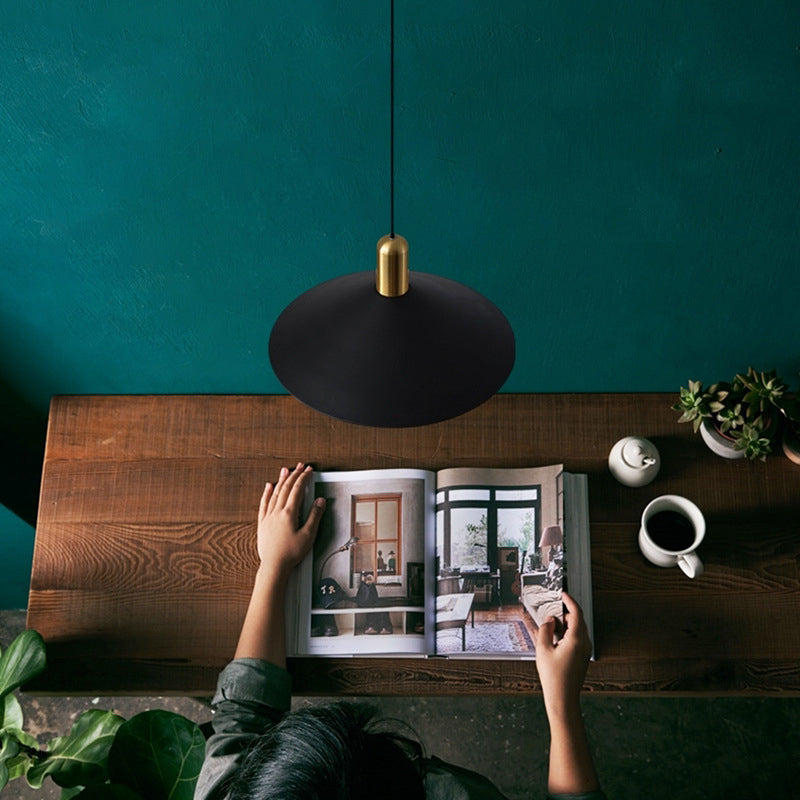 Aria Vintage Umbrella Monochrome Pendant Light - Lamp Copper