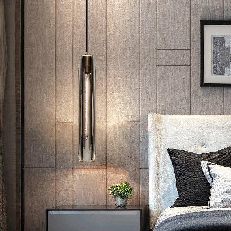 June Brass Designer Glass Pendant Lamp Smoky - Lamp Copper