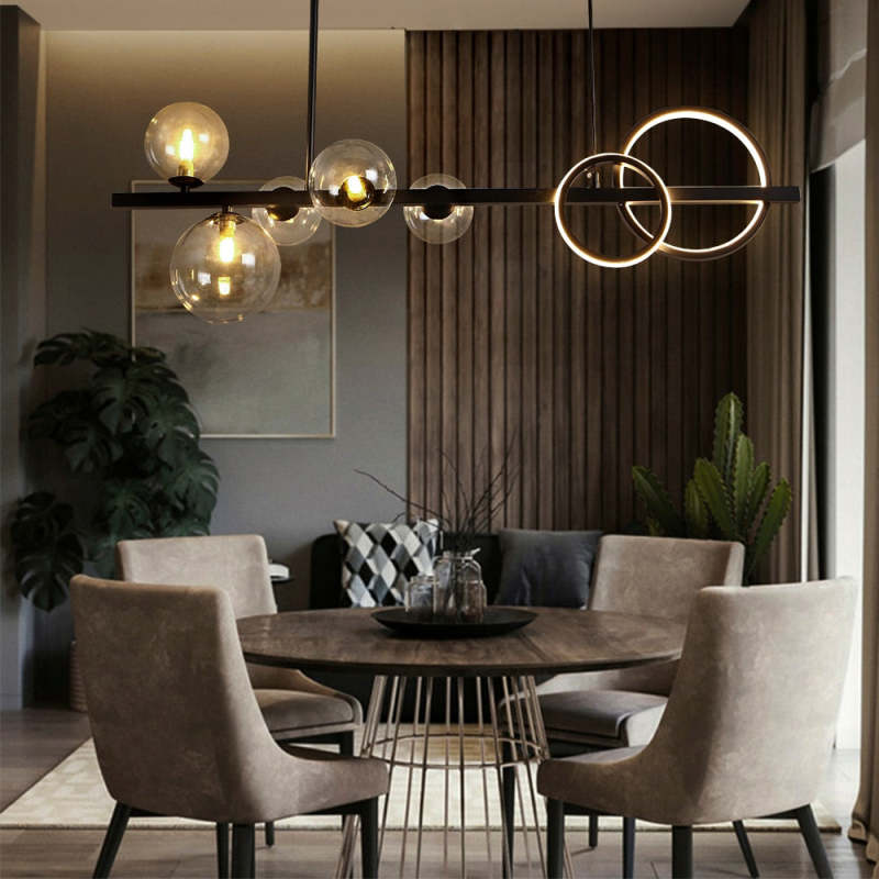 Arisha Pendant Light Bubble Circle Modern Black/Gold, Bedroom - Lamp Copper