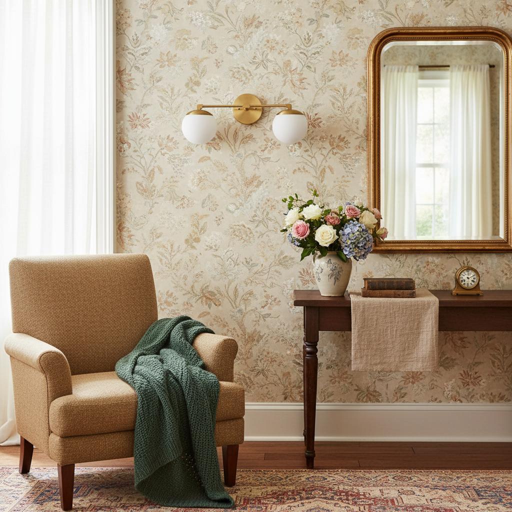 Pearl Milk Glass  Brass Wall Sconce Bathroom
